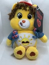 Netflix Care Bears x Stranger Things Funshine Bear as Dustin 9" Plush NWT NEW