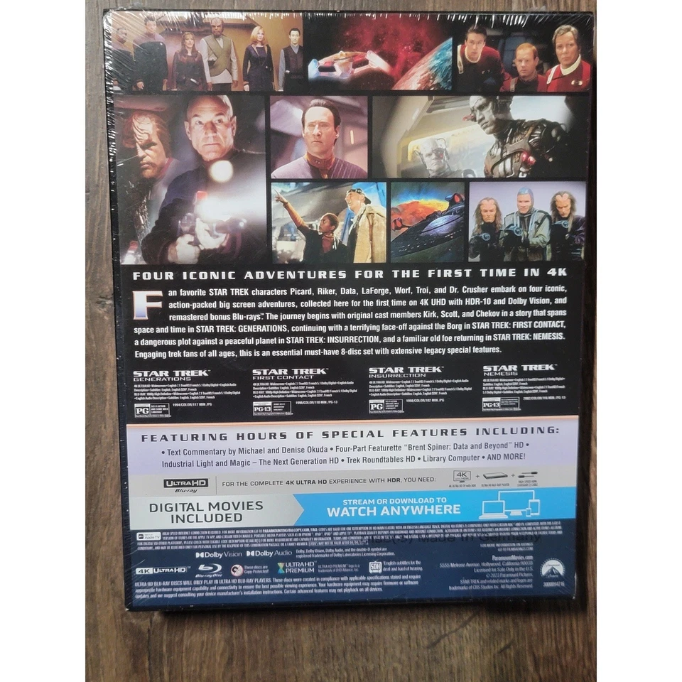 Star Trek The Next Generation 4 Movie Collection 4K Ultra HD Blu Ray Digital - Image 2 of 3