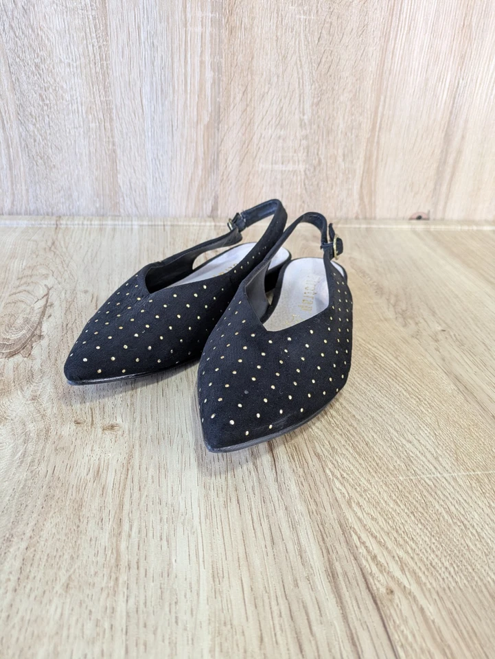 Firetrap Mujer Zapatos con Cordones Planos Talla 6 EU 39 Negro Dorado Tachuelas Tacón Bajo Foto 2 de 4