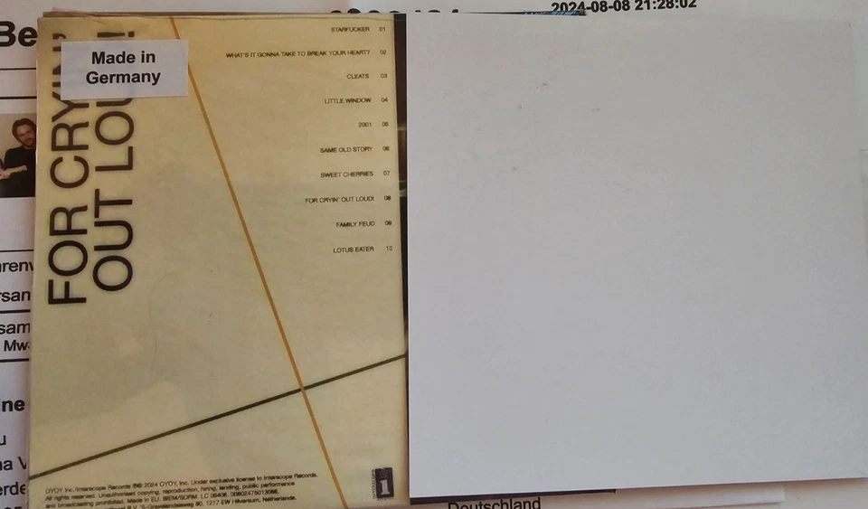 Finneas - For Cryin Out Loud - CD + signed Artcard neu und OVP - Bild 2 von 2