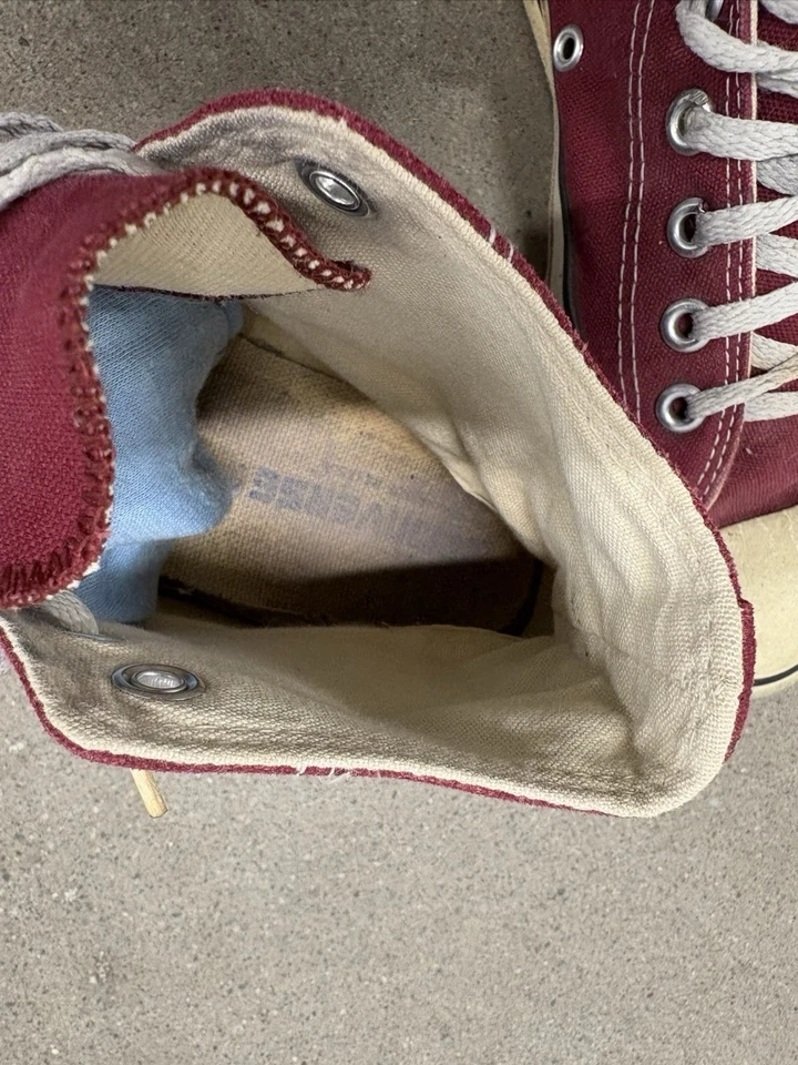 Vintage 70s/80s Made In USA Faded Maroon Converse High tops Size 7 1/2 Men’s - Image 4 of 4