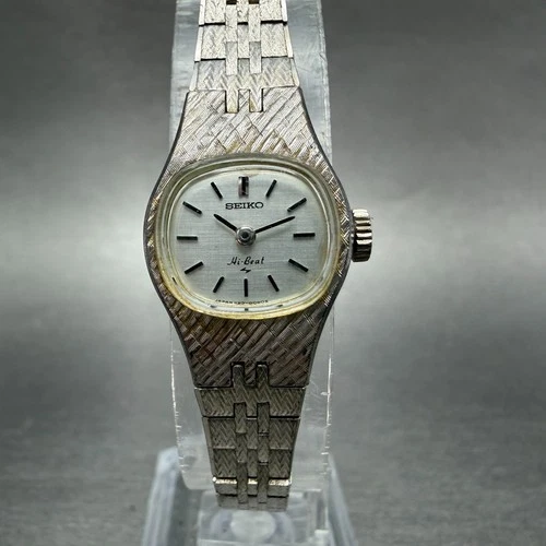 Seiko Watch Women 17mm Silver Dial Silver Tone Round 1120-3020 Manual Runs VTG