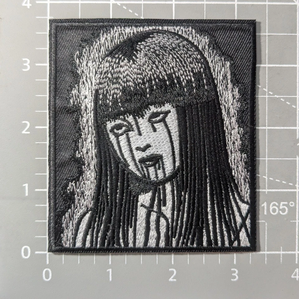 Japanese Horror Patch Manga Goth Punk Spooky Art Embroidered Iron-On 3.75x3.25" - Image 2 of 3