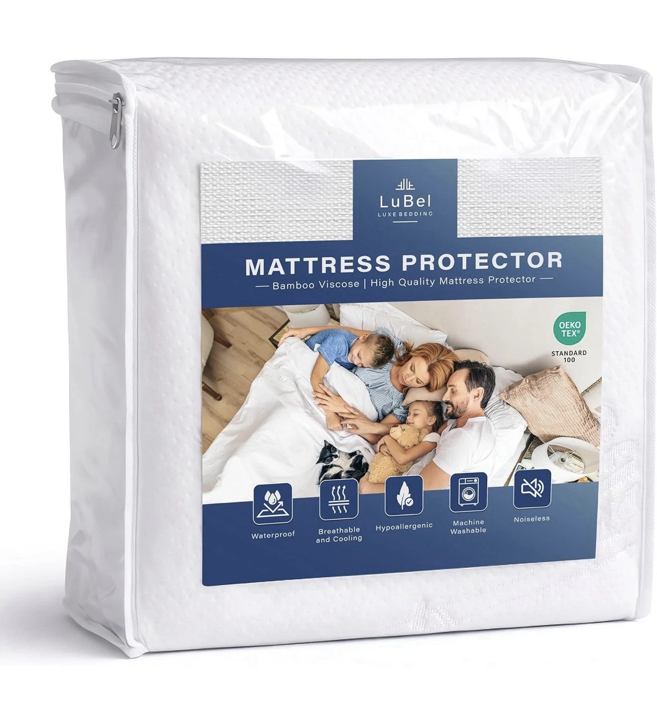Lubel Luxe California King Mattress Protector – Bamboo Waterproof - New Sealed