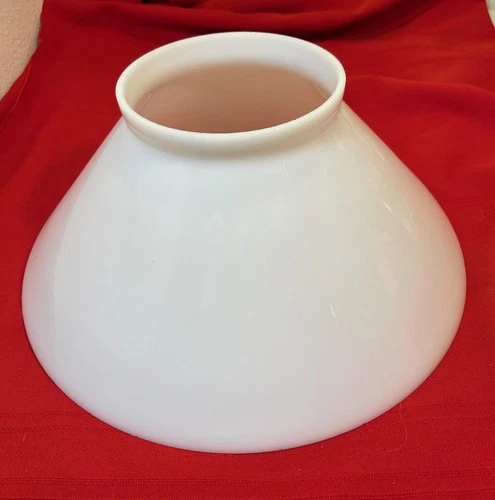 Antique Vintage Hanging Oil Lamp White Milk Glass Slant Lamp Shade