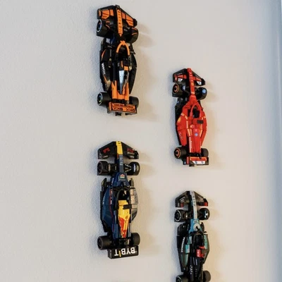 Pack of 10 Lego Speed Champions Wall Mount Display for F1 Formula One Cars
