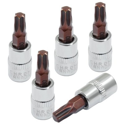 PHITUODA 5 Pcs T30 Torx Bit Socket 1/4'' Drive S2 Alloy Steel Cr-V Steel Star ...