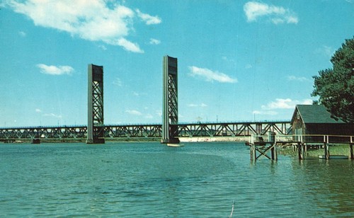 VNTG POST CARD INTERSTATE BRIDGE KITTERY MAINE POSTED 5.5 X 3.5 PHOTO CARD - Picture 1 of 2