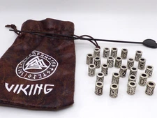 Norse Viking Rune Beard Beads - 24 Piece Set