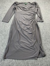 Lauren Ralph Lauren Dress Womens Size 2 Gray  Sheath  V Neck Fitted