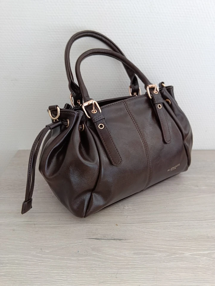 Shoulder Bag Sac à Main Chocolat Bandoulière Petit Format - Photo 1/4