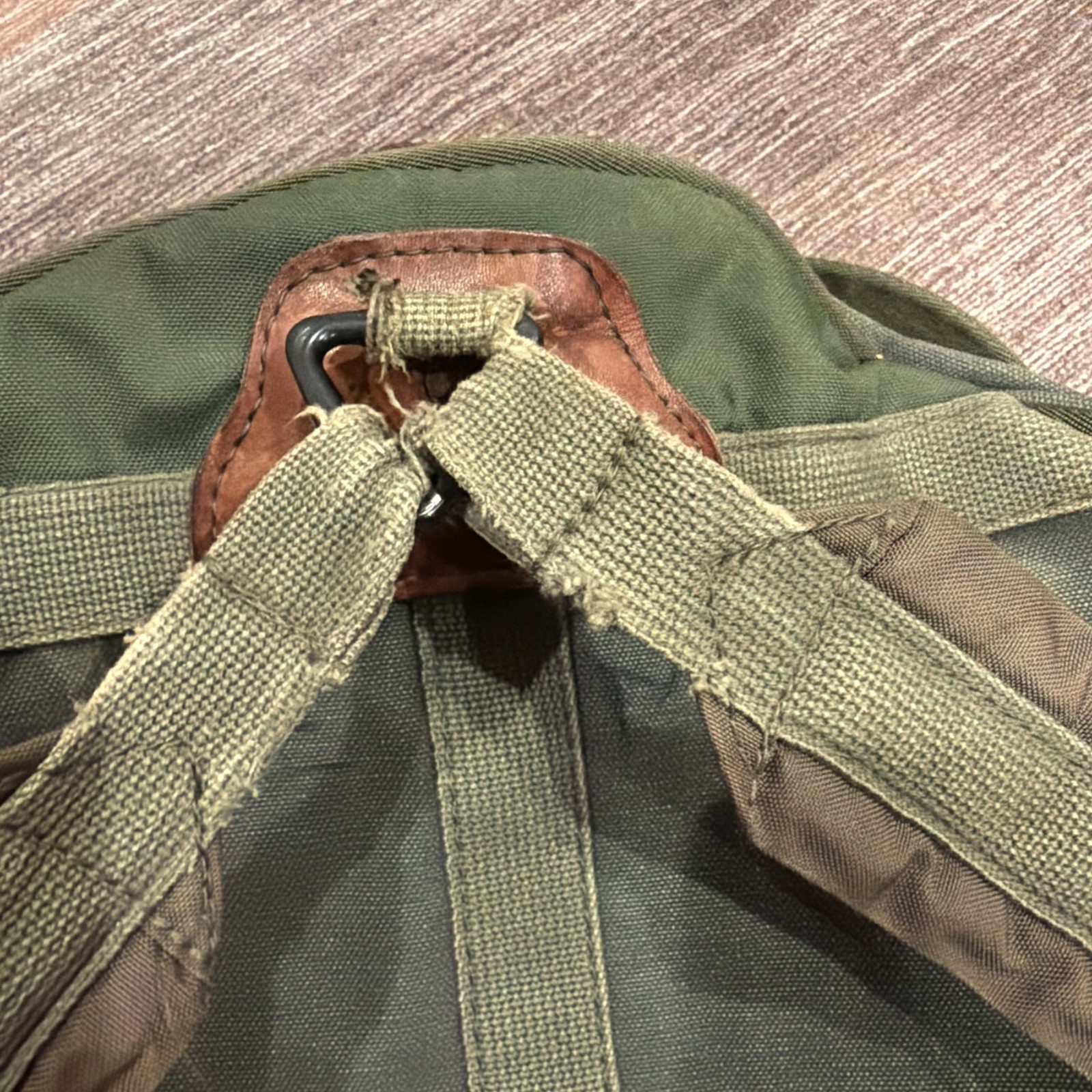 Orvis Battenkill Canvas Leather Backpack Green Br… - image 10