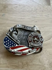 The Great American Buckle Co.Fire Fighter American Hero Enamel Belt Buckle #4202
