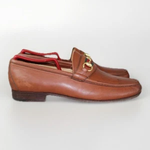 Mocassins Gucci 1953 Horsebit chaussures en cuir marron 110 097 0010 pointure 42,5 D Us9 lire