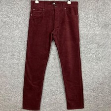 NEW H M Women's Corduroy Pants Maroon SZ 34