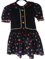PUFF SLEEVE POLKA DOT Vintage 1980s girls party dress size 6X