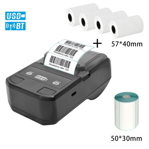 Tragbarer 58mm Thermo Etikettendrucker Drahtloser BT-Mini-Etikettendrucker E8K8