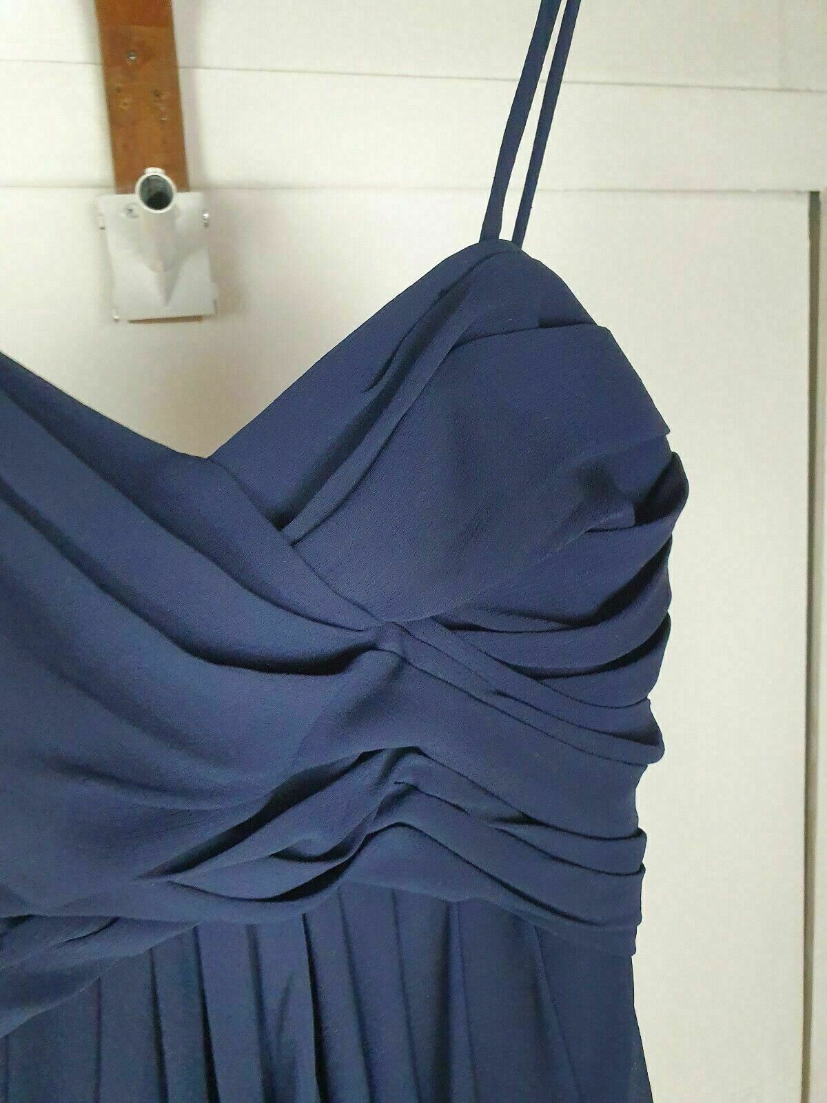 Watters And Watters Navy Draped Cocktail Dress Sz… - image 4