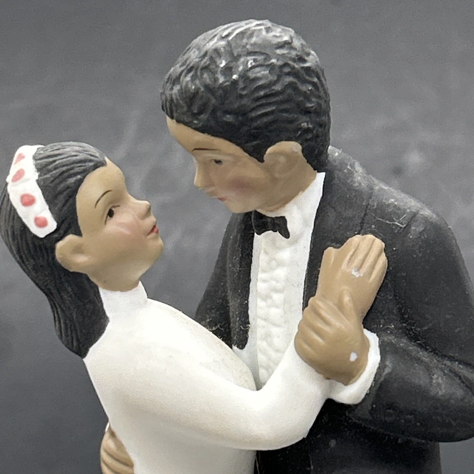 Lote De Colección De 2 Estatuillas De Porcelana Lefton Novia Y Novio Pastel Toppers Foto 2 de 4