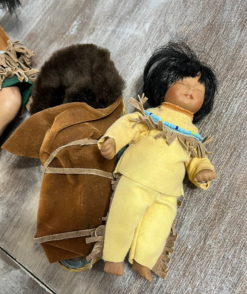 Muñecas de porcelana nativas americanas para mujer y bebé Patricia Rose 1998 papoose RARAS Foto 4 de 4