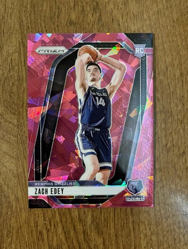 ZACH EDEY 2024-25 Panini Prizm #159 ROOKIE PRIZM PINK CRACKED ICE SP Grizzlies