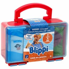 Blippi Lunch Box with Surprise Figurine pack Red BRAND NEW FREE SHIPPING