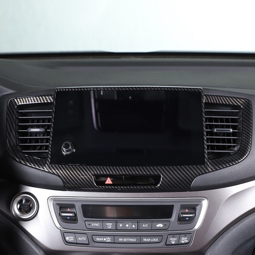 Cubierta de borde de marco de navegación central de fibra de carbono ABS para Honda Pilot 2019-2022 - Imagen 2 de 3