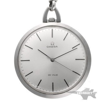 OMEGA DE VILLE Pocket Watch Hand winding Cal.601 131.1714 Silver Dial SS |  eBay