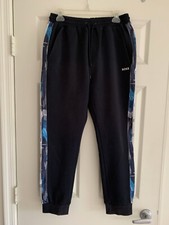 Hugo Boss Men's Track Pants Dark Navy with Color side strips,3pockets Size Small