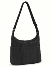 GB Thirty One Free To Be Carry All Sling Crossbody bag 31 Black Twill Stripe