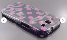 Samsung Galaxy S111 S3   Case Black  with Purple Polks  dots Case Skin Cover 
