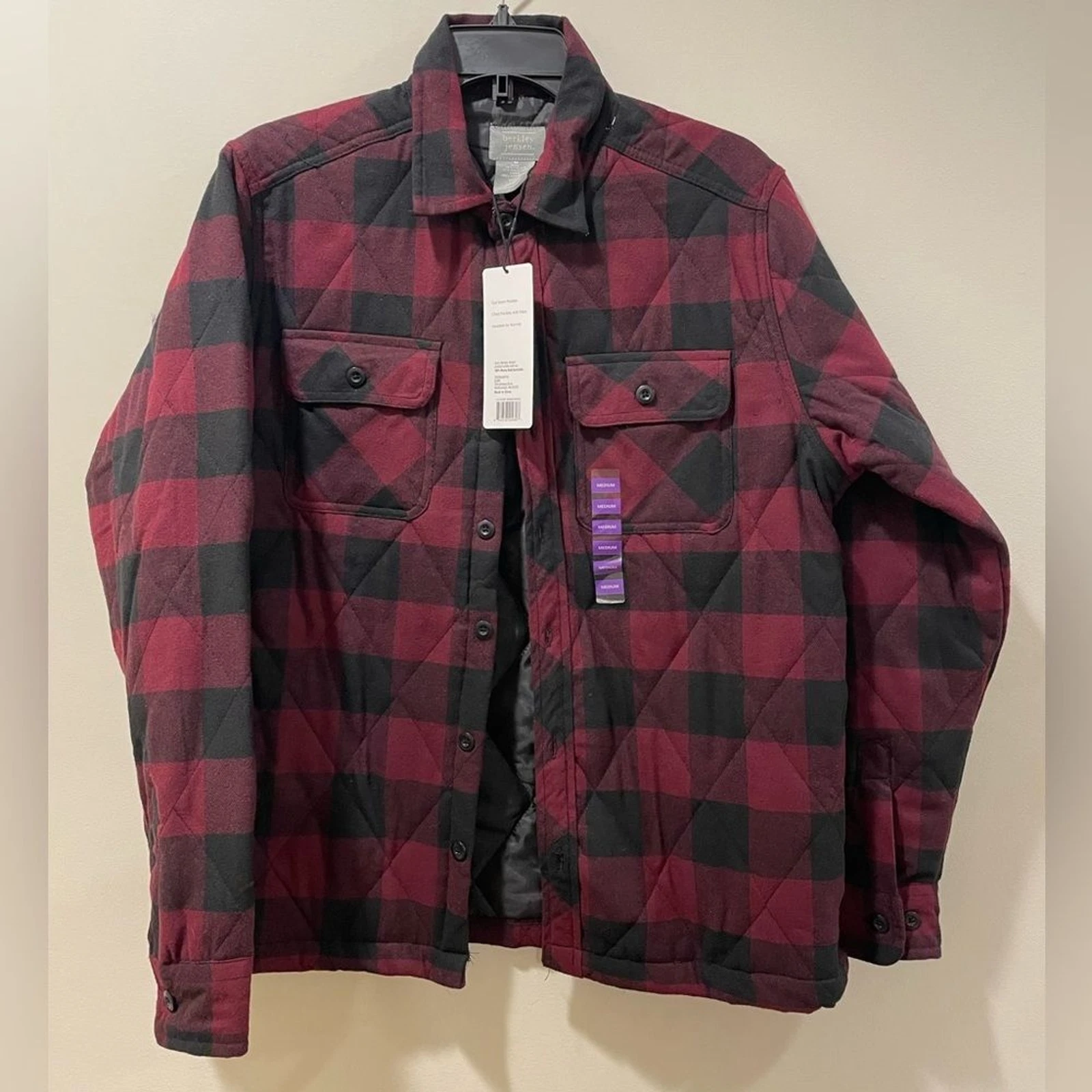 Men’s Quilted Flannel Buttoned Jacket