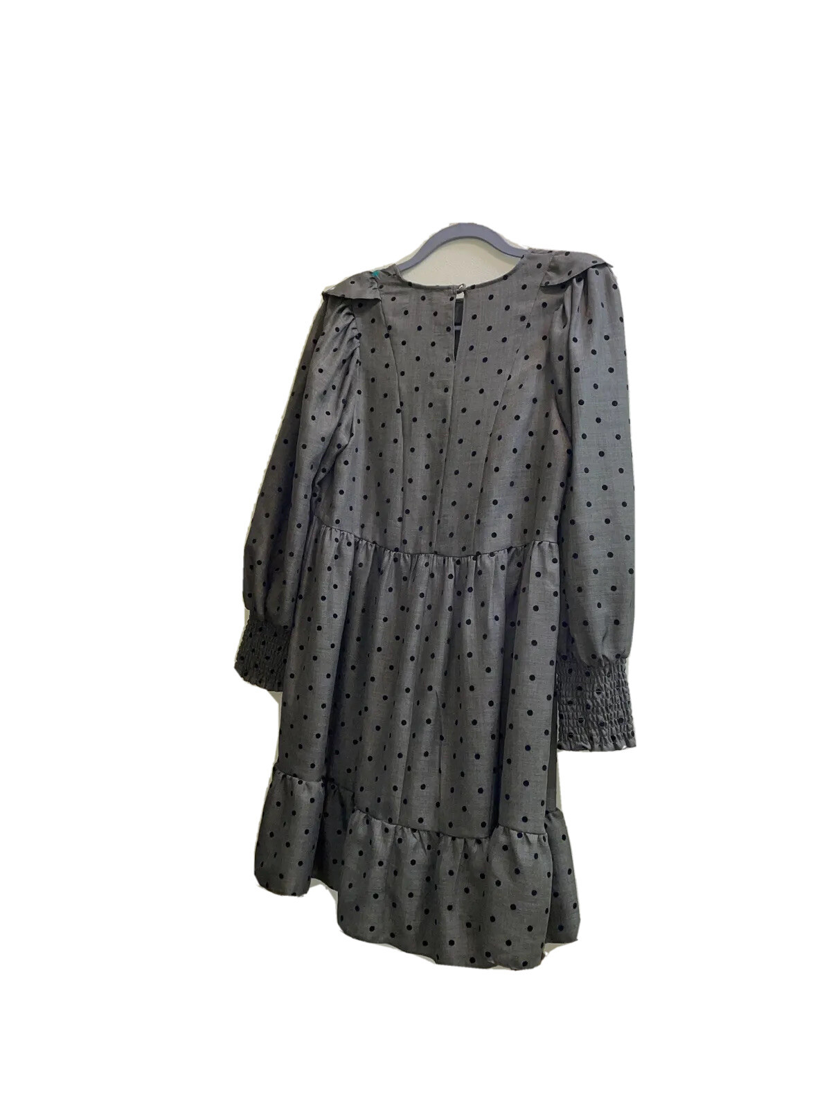 primark women green Polk dot long sleeve fril front Sz women dress