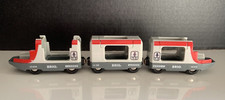 Brio World Railway Shuttle Train Passenger 3 Pieces LO 416  LS 208 Gray AS-IS