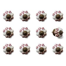 1.5 X 1.5 X 1.5 White Burgundy And Copper Knobs 12 Pack