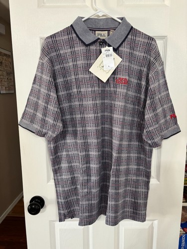 Nueva Camisa Fila Para Hombre Steve Young Clásica Golf Algodón Azul Marino/Blanco Talla L - Imagen 6 de 12