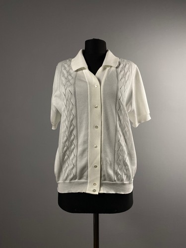 Wolford Womens White Archive Vintage 90s Button Blouse Shirt Top Tee Size 46