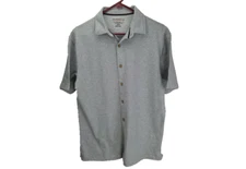 Weatherproof Vintage Adult Men's Button Up Short Sleeve Casual Shirt(GREY,XXL)