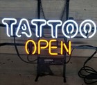Tattoo Open Neon Light Sign 17"x14" Lamp Window Wall Display Hanging Ux