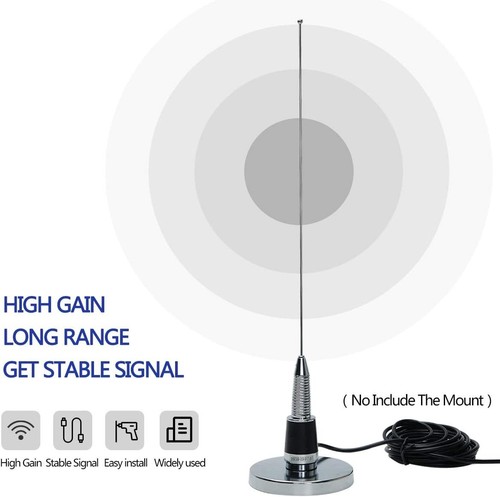 NMO Dual Band 2M/70cm High Gain Antenna for Yaesu HYT Vertex Icom Mobile Radio - Picture 3 of 8