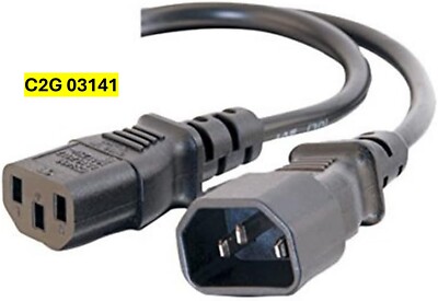 C2G #03141 6ft 18 AWG Computer Power Extension Cord (IEC320C14 to IEC320C13)