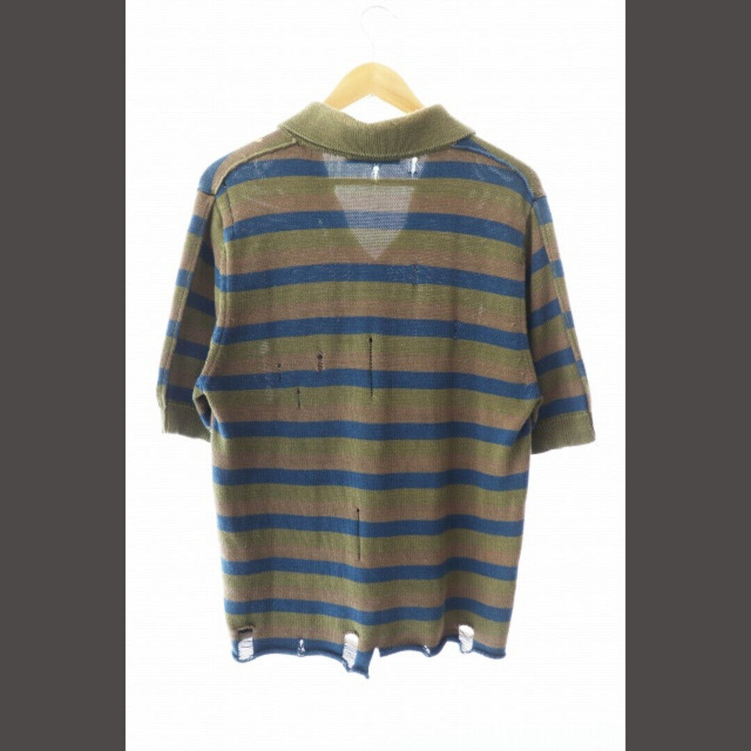 Acne Studios 21SS border damage knit short sleeve polo shirt Acne Studios 21SS border damage knit short sleeve polo shirt