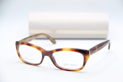 NEW JIMMY CHOO JC 82 EHO HAVANA GOLD GLITTER AUTHENTIC FRAMES EYEGLASSES 52-17