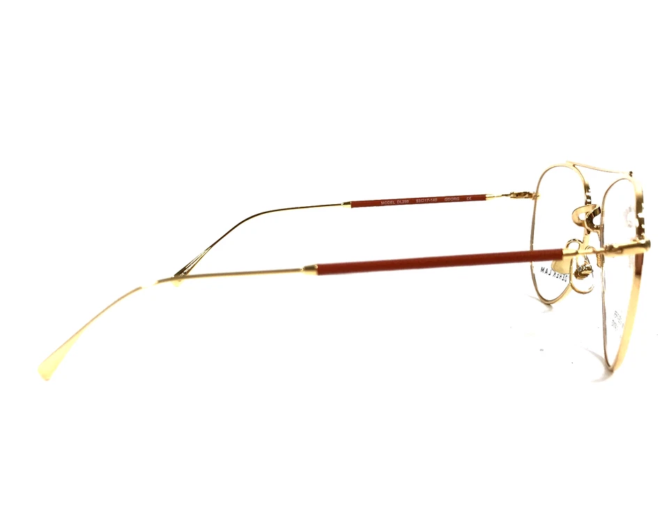 Marcos de gafas Derek Lam DL290 GDORG chapado en oro de 18 quilates cuero naranja 53-17-140 Foto 3 de 4