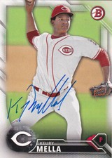 KEURY MELLA CINCINNATI REDS SIGNED AUTOGRAPH 2016 BOWMAN PROSPECT BASEBALL CARD