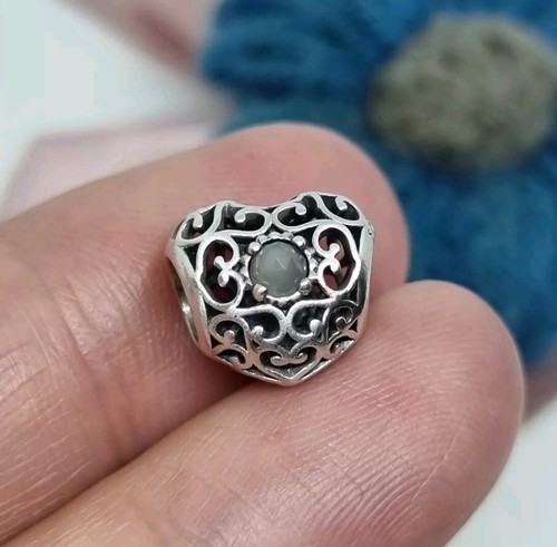 Original Pandora Mondstein Juni Signatur Geburtsstein Herz Charm💕 S925 ALE