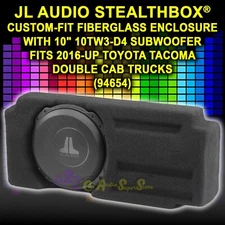 JL AUDIO STEALTHBOX® (94654) CUSTOM-FIT FIBERGLASS ENCLOSURE W/ 10" 10TW3-D4 SUB