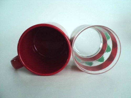 WAECHTERSBACH GERMANY CHRISTMAS TREE GLASS TUMBLER & Tree red mug - Picture 3 of 4