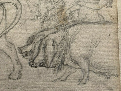 Mine de Plomb Grèce Rome Antique Mythologie Divinité Bacchus Animaux Bœufs - Picture 4 of 11
