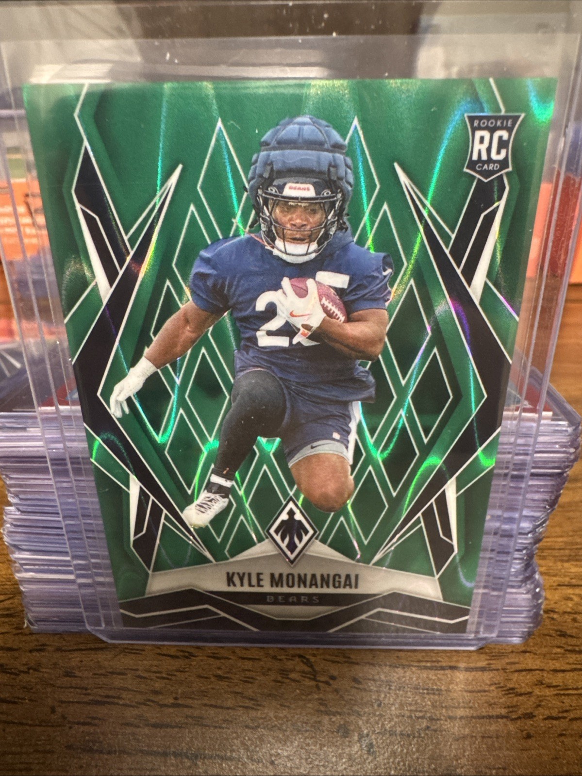 2025 Panini Phoenix - Rookies Kyle Monangai #249 Green Seismic /25 (RC)